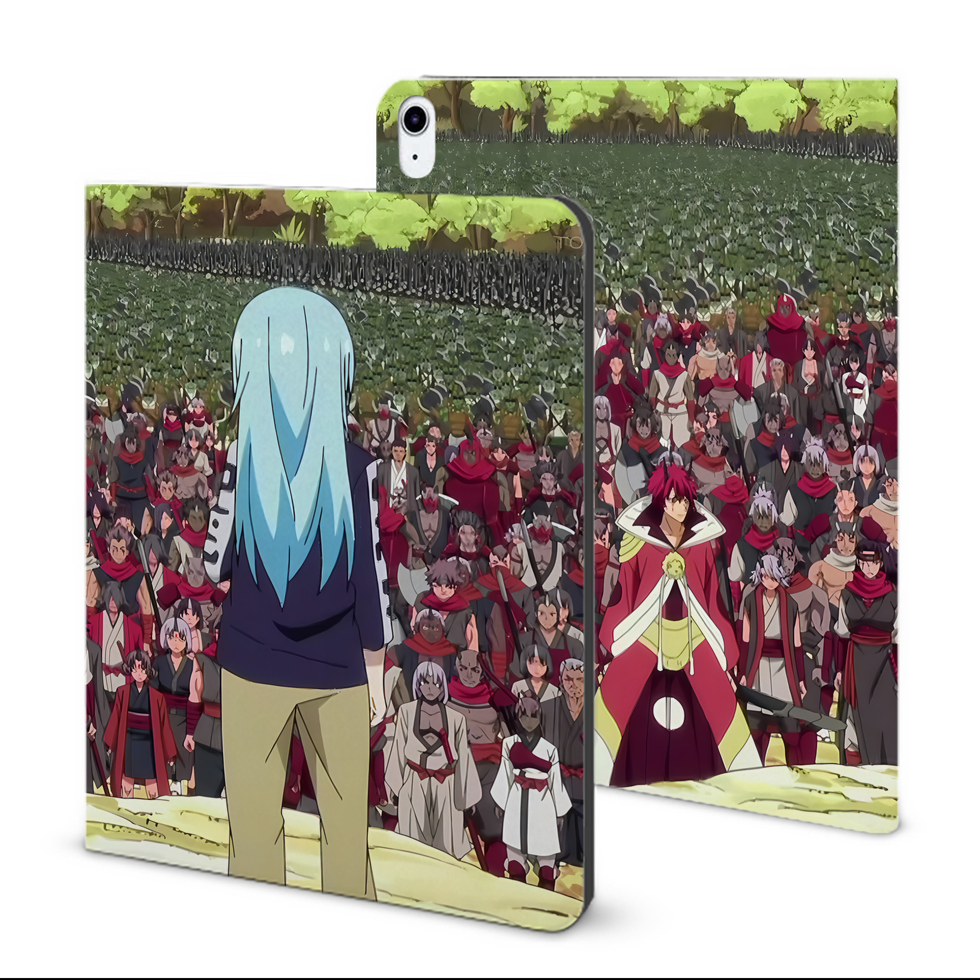 （画像用） 転スラ Regarding Reincarnated to Slime IPad ケース ブック型 PUレザー TPU 耐衝撃 軽量 薄型 ペン収納なし 全面保護 IPad 各モデル対応